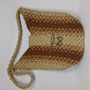 VINTAGE Starlight Macrame Purse Shoulder Bag Hobo Sack